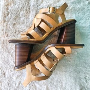 Vince Camuto | Genuine Leather | Light Brown Strappy Heels, Size 8